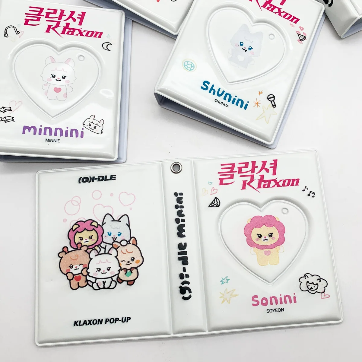 KPOP (G)I-DLE KLAXON POP-UP Cartoon Card Albums Soyeon Miyeon Shuhua YUQI MINNIE Photo Cards Holder 16P Binders Fans Collection