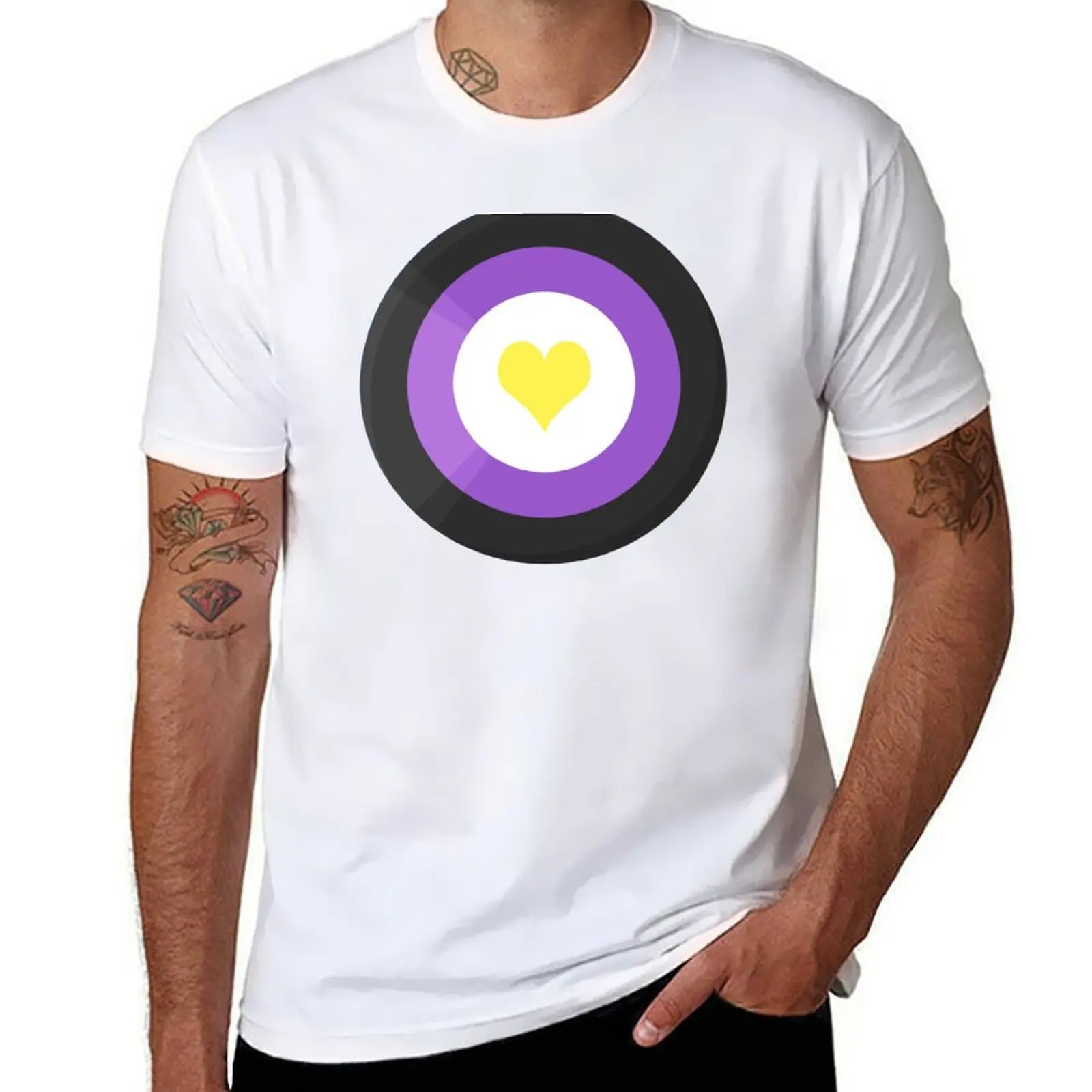 

Pride Shield - Nonbinary Flag T-Shirt man t shirt cotton t shirts for man graphic funny