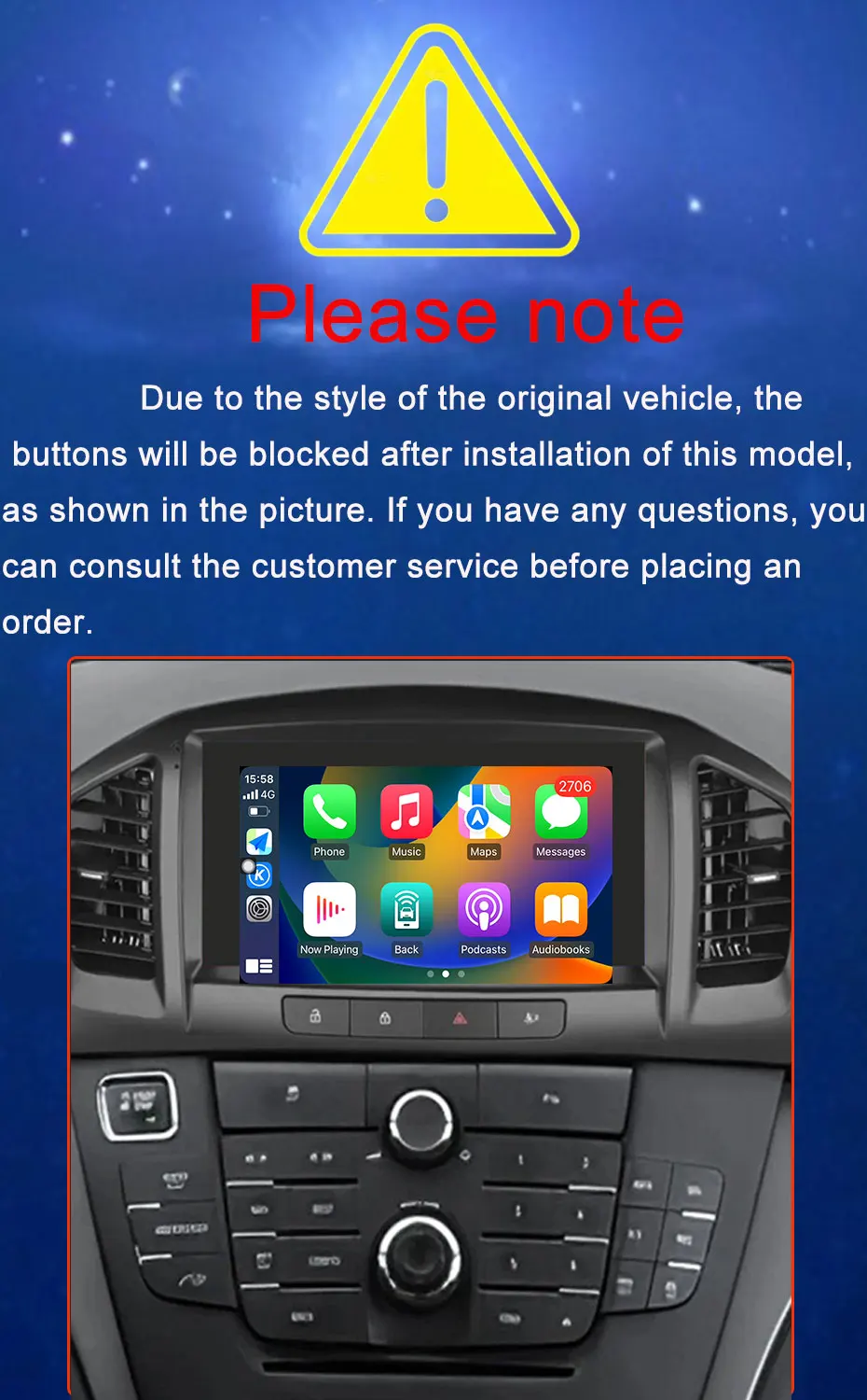 Für Opel Insignia 2008-2012 für Buick Regal 2009-2013 Carplay Auto Radio Multimedia Player GPS Navi DSP stereo Split Bildschirm – Detail 1