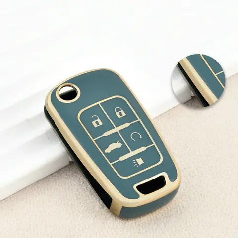 5 Buttons Key Case Fob Cover For Buick Chevrolet Chevy GMC Encore Terrain Malibu Camaro Cruze Impala Equinox Volt Spark Sonic 10 best sales chevrolet malibu key cover - №4