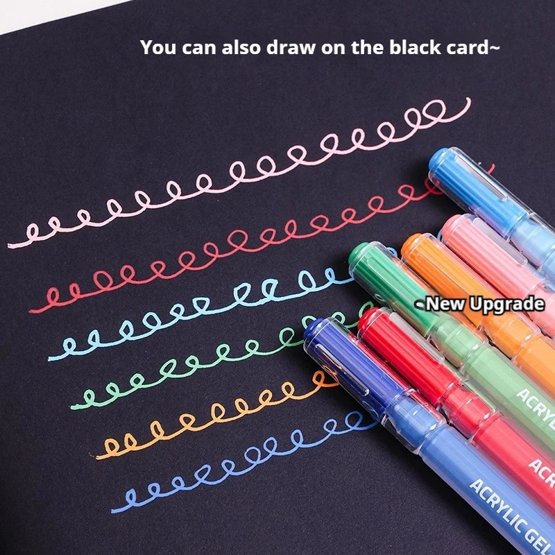 Languo 6Pcs/set Acrylic Painting Handbook Pens Multi-Color Gel Pen Student Neutral Pen Writing Drawing Marker Pens Stationery