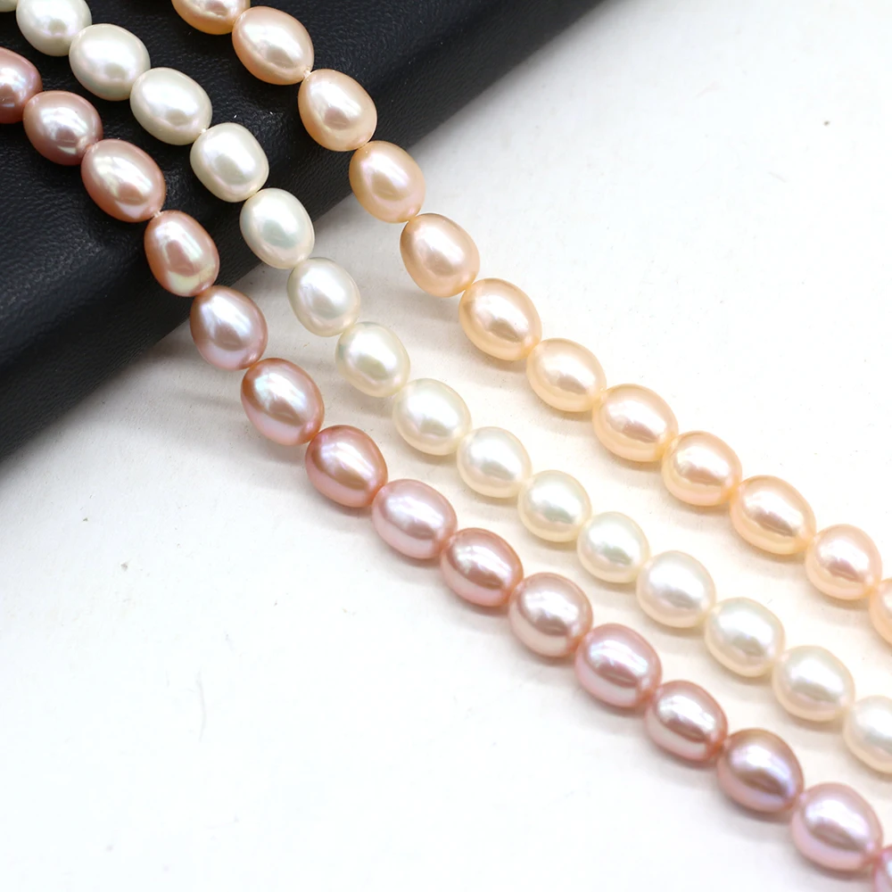 AAA 8-9mm High Quality Natural Freshwater Pearls Rice Shape Spacer Beads for Jewelry Making DIY Necklace Bracelet Accessories