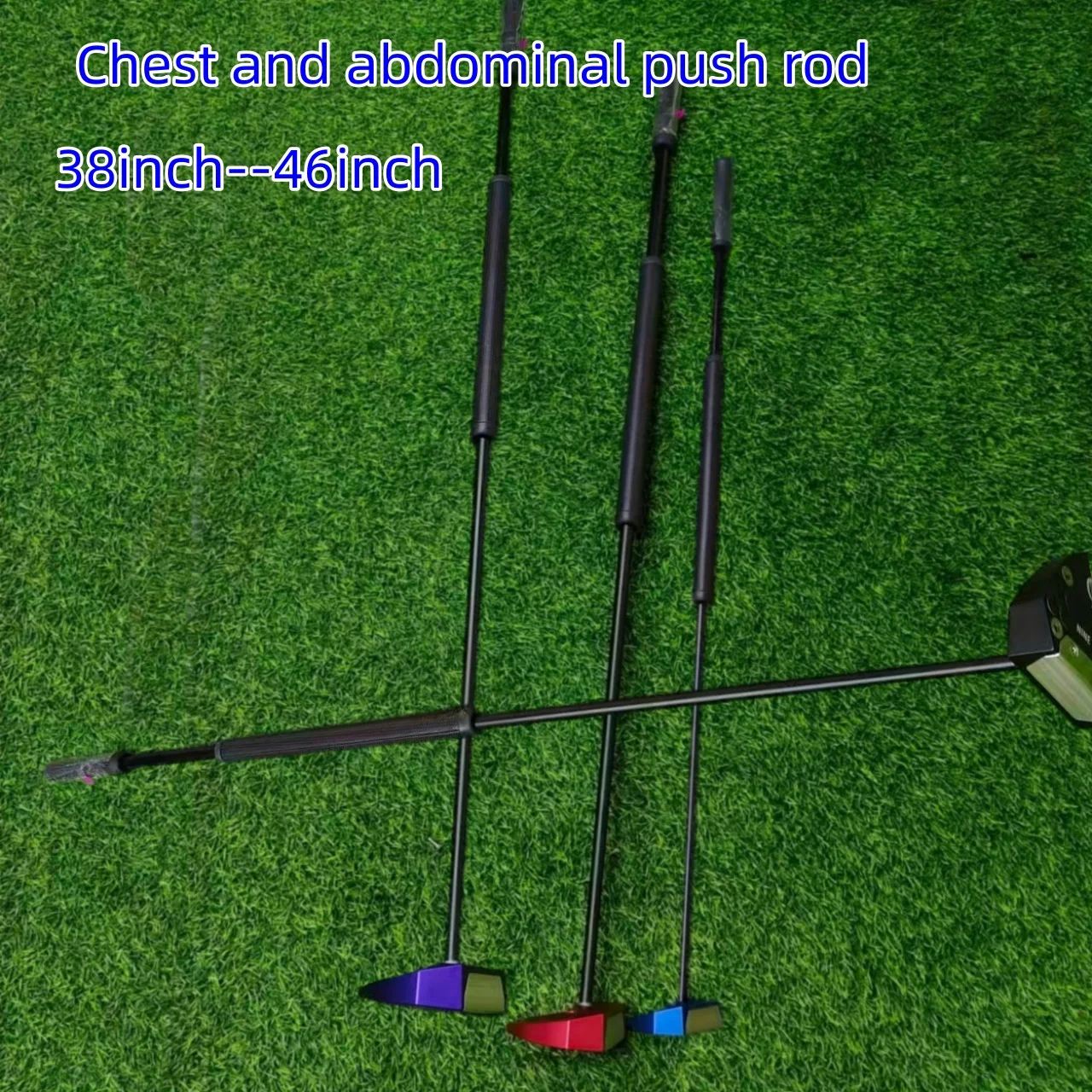 Golf's new long putter, suitable for both right and left hands, features a black carbon fiber shaft and comes with a head cover