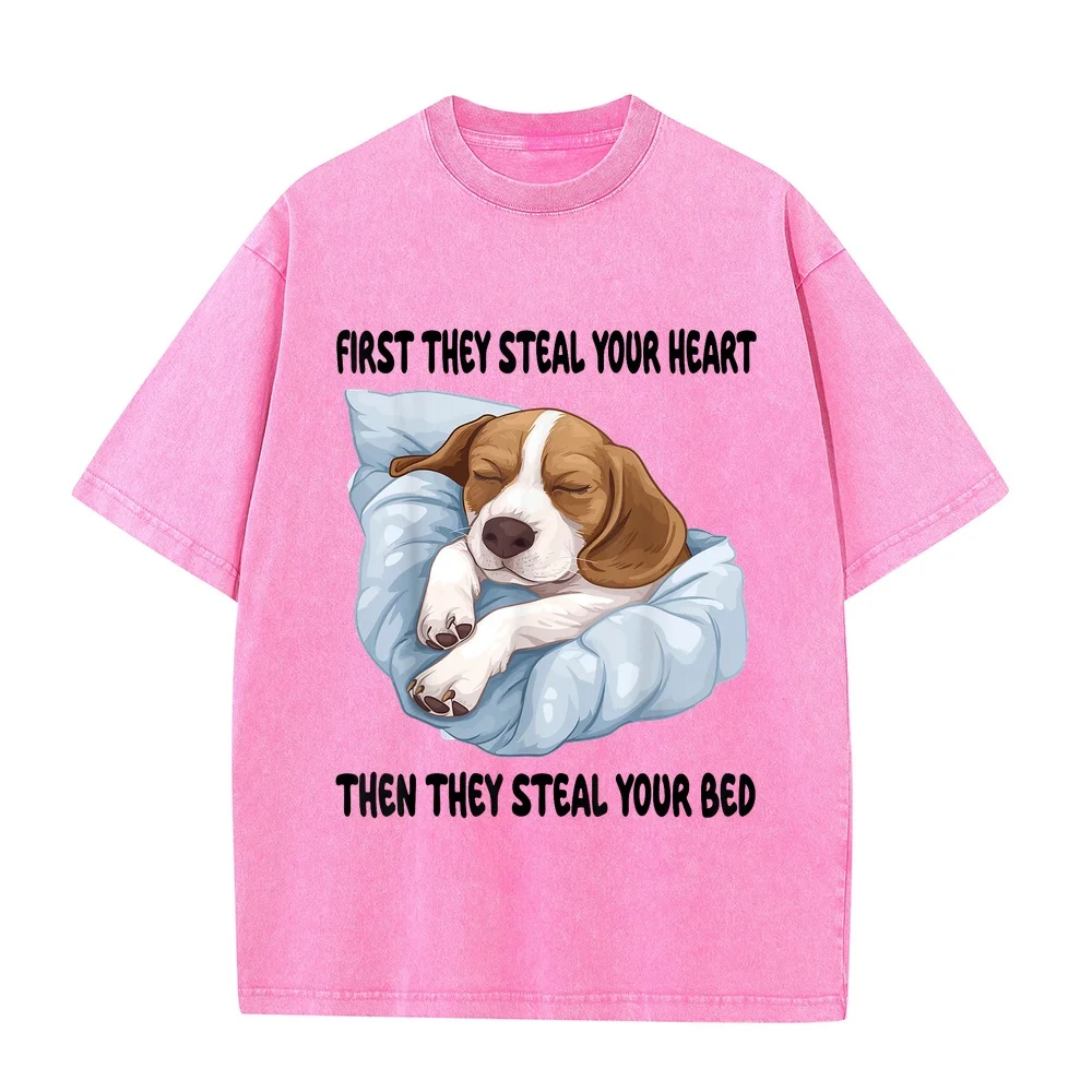 Beagle Sleeping Pajamas Nightgown T-Shirt Men Clothing T-Shirts Топ Y2k Autumn Life Style Multi Color Graphic Tee Cotton T