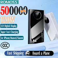ROMOSS 120W 500000mAh Power Bank High Capacity Super Fast Charging Portable External Battery Charger For iPhone Samsung Huawei