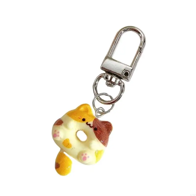 G7NC đáng yêu Mặt dây chuyền bánh rán động vật Chuỗi khóa Keyring Túi Keyring Phụ kiện