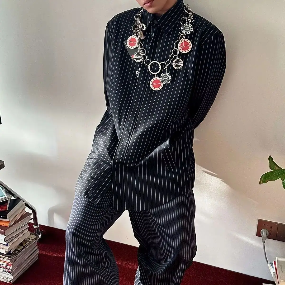 Detachable necklace, pants chain, bag chain, three in one accessory, imitation series, fashionable and cool waist accessories