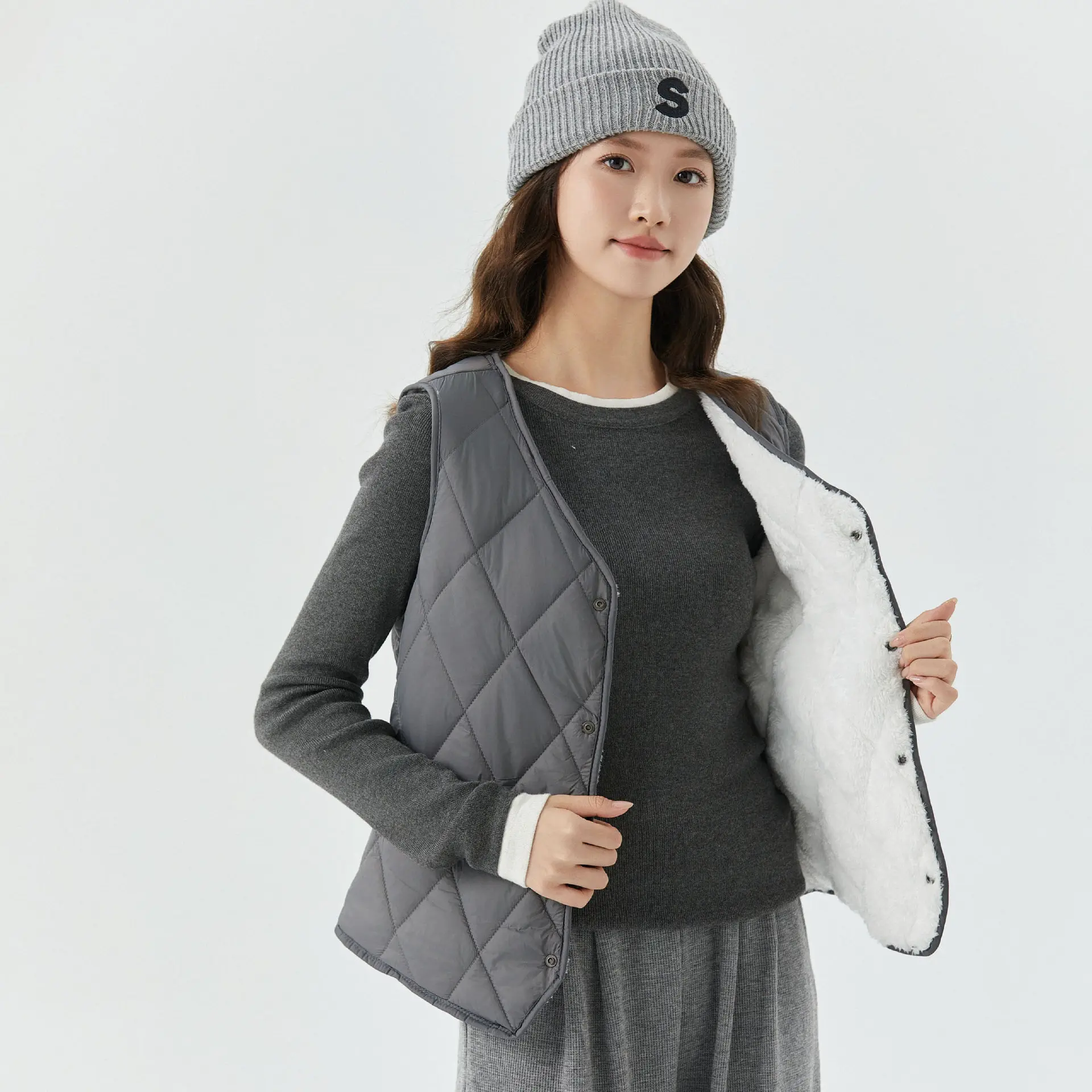Women Parkas Short Coats Vest Jackets Sleeveless Vests Thick Warm V Neck Y2k Streetwear Elegant Jacket Work Coat Autumn Winter