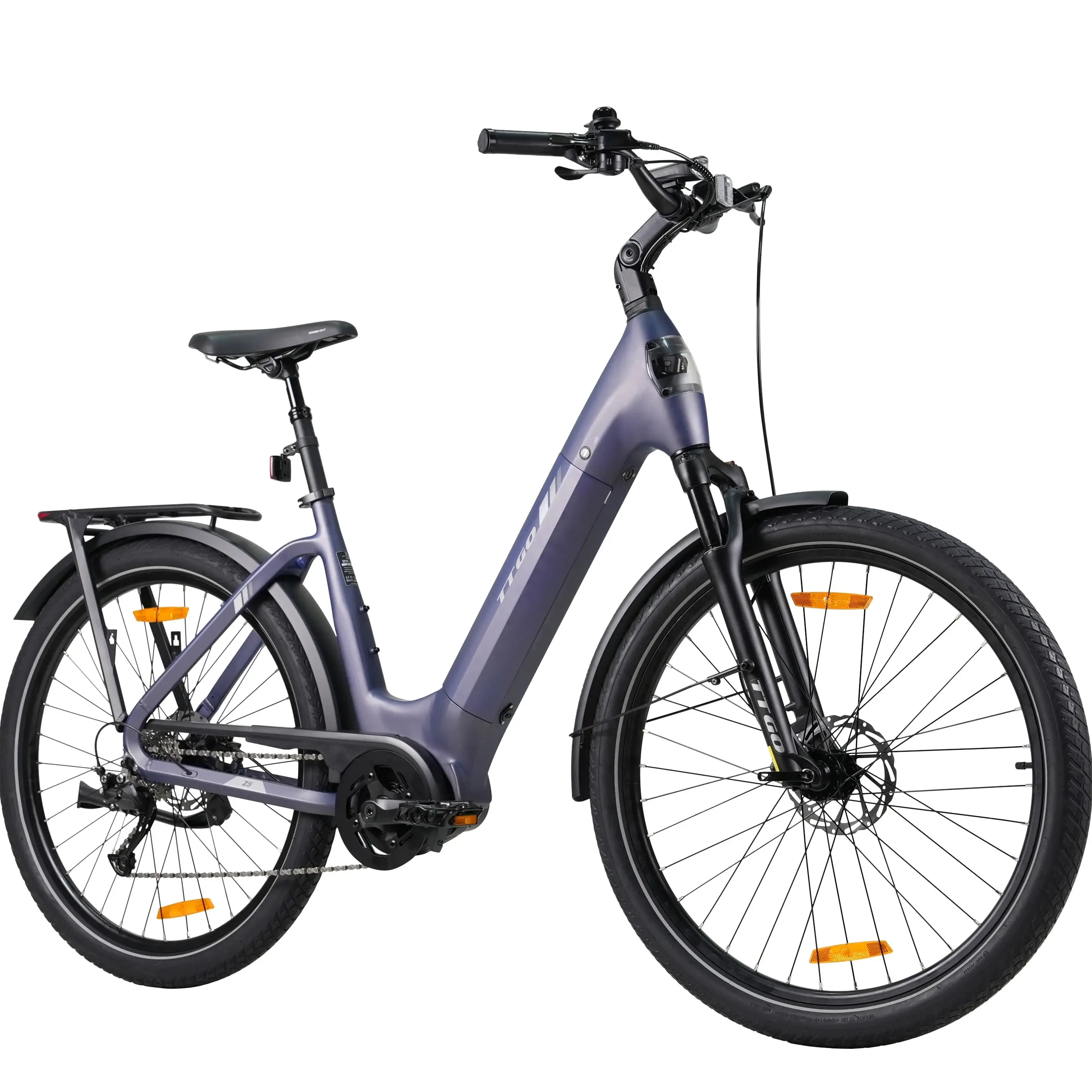 TTGO Elektrofahrrad Bafang Mittelmotor 75 Nm Drehmomentsensor E-Bike 250W 25 km/h 36V18Ah Batterie 27,5" Reifen Hydraulische Bremse LCD-Display Elektrofahrrad