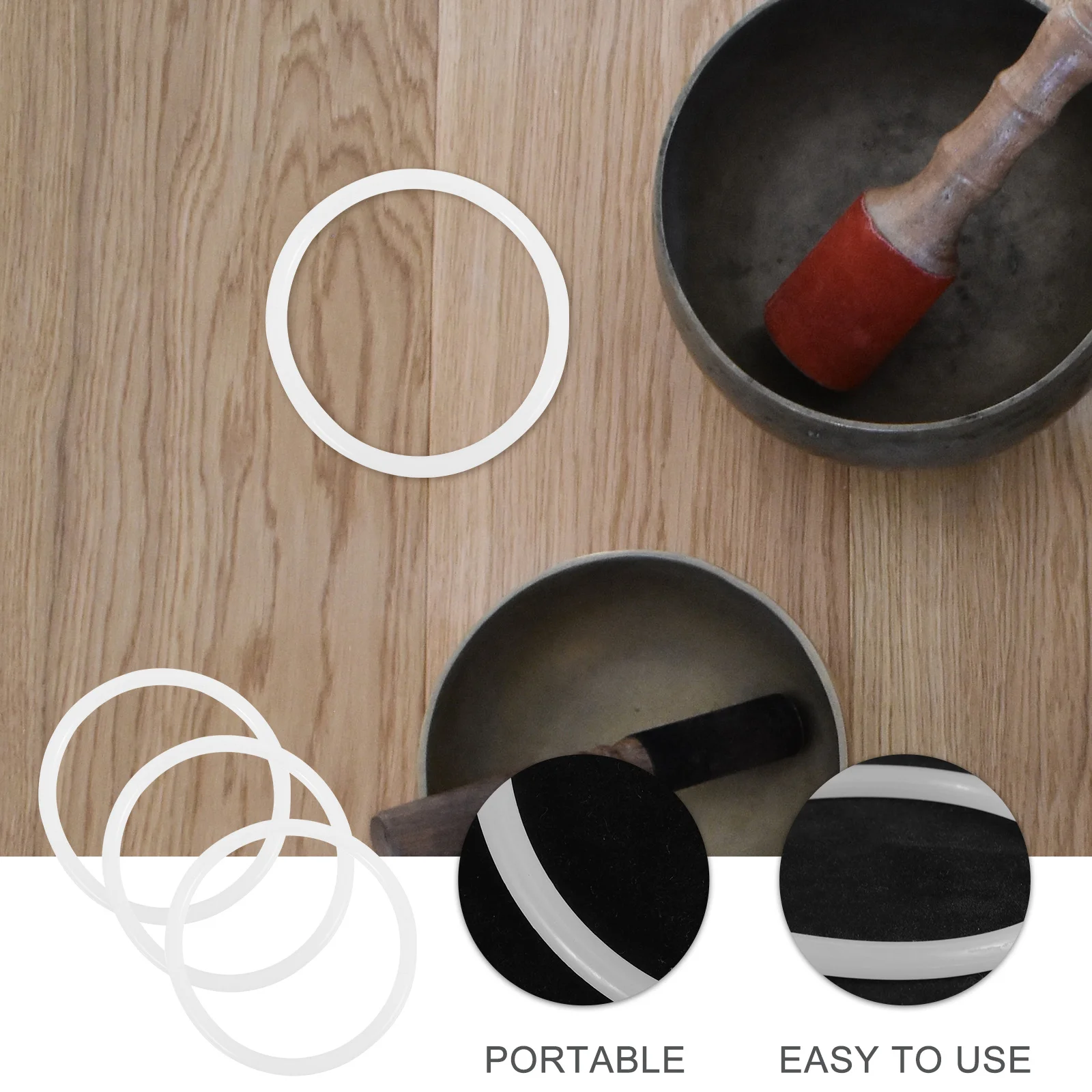 

3Pcs Singing Bowl Rubber Rings Practical Durable Protector Cushions for Tibetan Bowls Sound Bowl Mat Instruments Cushion