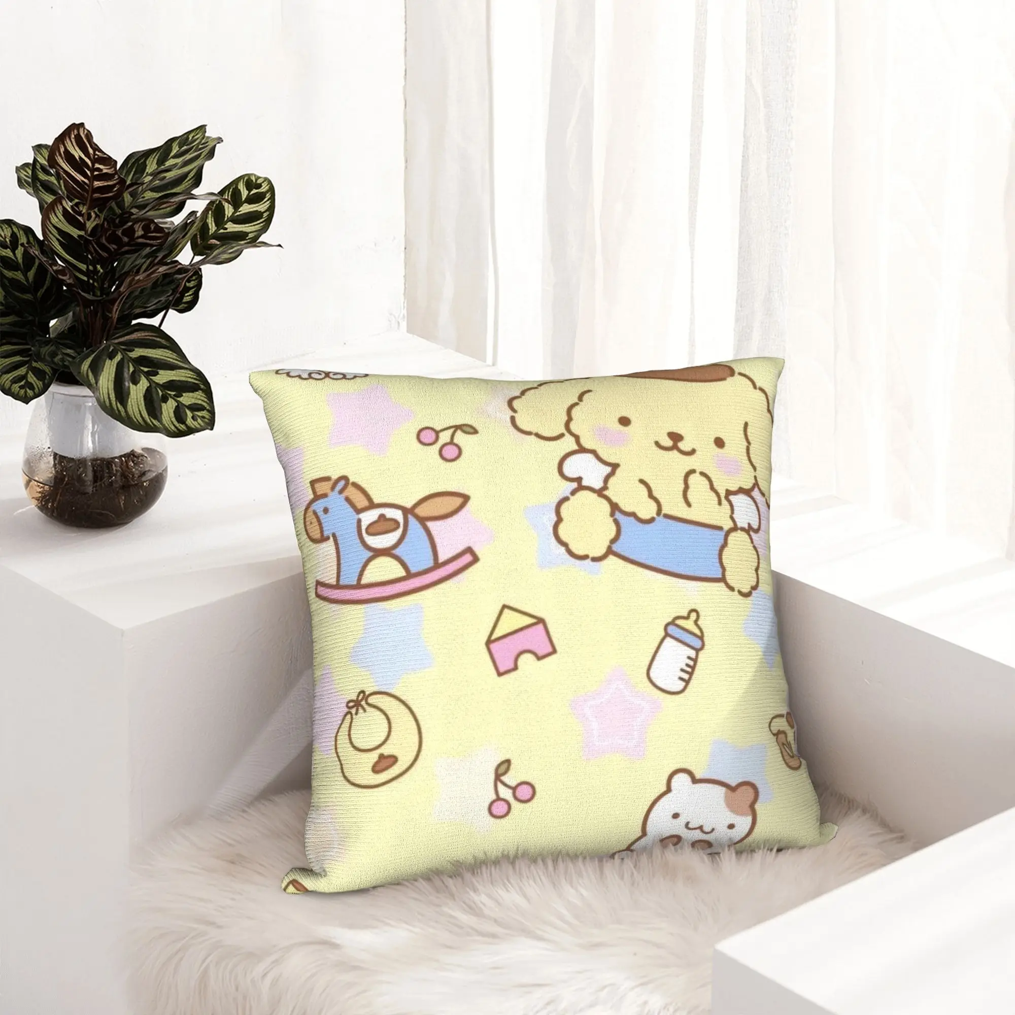 Pompompurins Cartoon Cute Pillowcase Printing Polyester Cushion Cover Decorative  Pillow Case Cover Bedroom Dropshipping 40*40cm