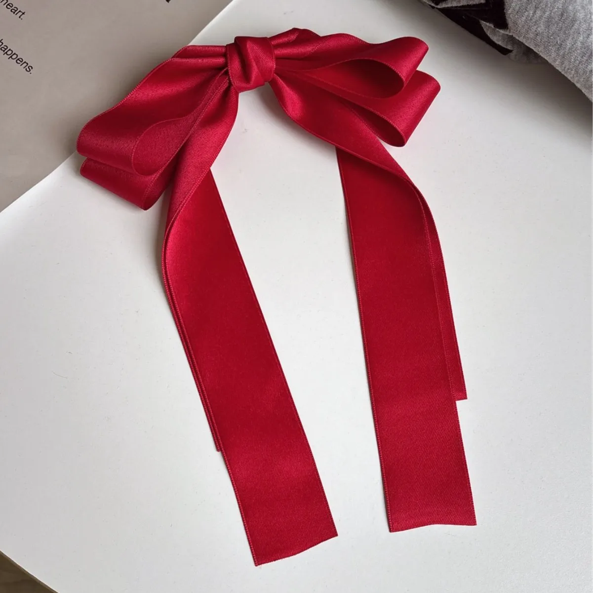 1 Stück Haarspange im Ballett-Stil mit Schleife und Schleifenband, elegante, süße und liebliche Damen-Haarschmuck im koreanischen Stil – Detail 7