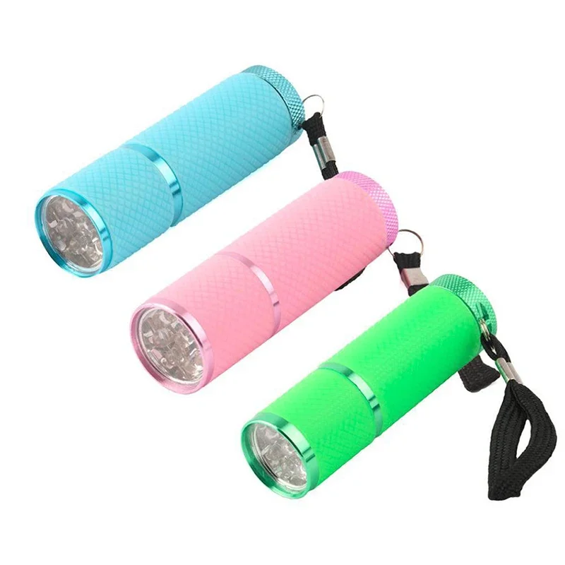 1 pçs mini secador de unhas lanterna led portátil lâmpada uv para gel de unhas secador rápido 4 cores manicure lâmpada ferramenta uso 3 bateria aaa