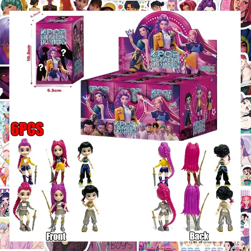 6 unids/set Anime Kpop Demon Hunter caja ciega divertida desmontaje estatua de escritorio regalo coleccionable para niños Halloween Navidad