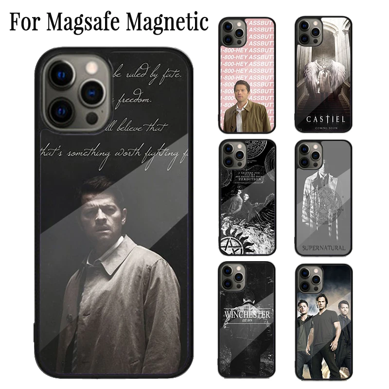 SUPERNATURAL DEAN CASTIEL WINCHESTER Magnetic Phone Case For iPhone 16 15 14 Plus 13 12 11 Pro Max Magsafe Wireless Cover