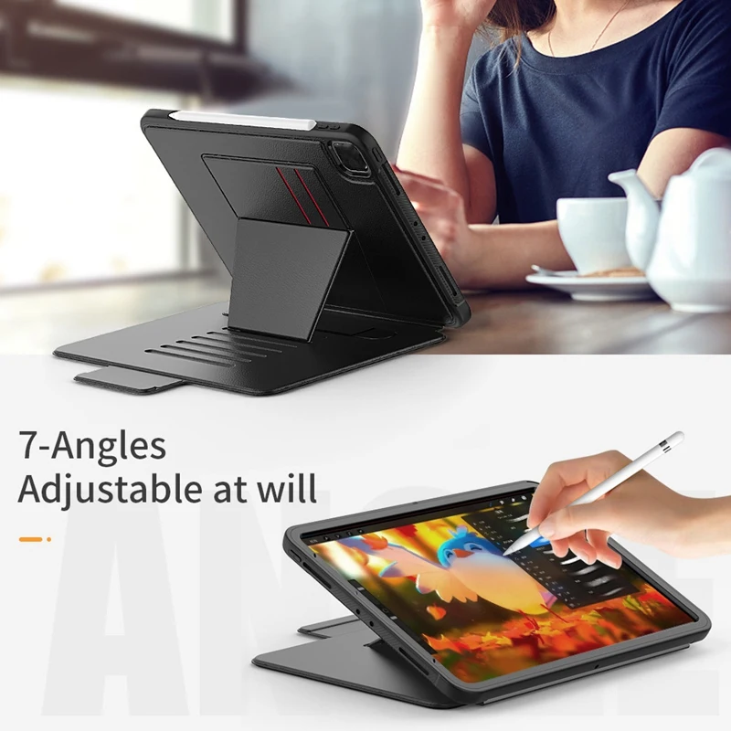 ペンホルダー付き多機能フリップトップタブレットケース、iPad Pro 11 "、2020