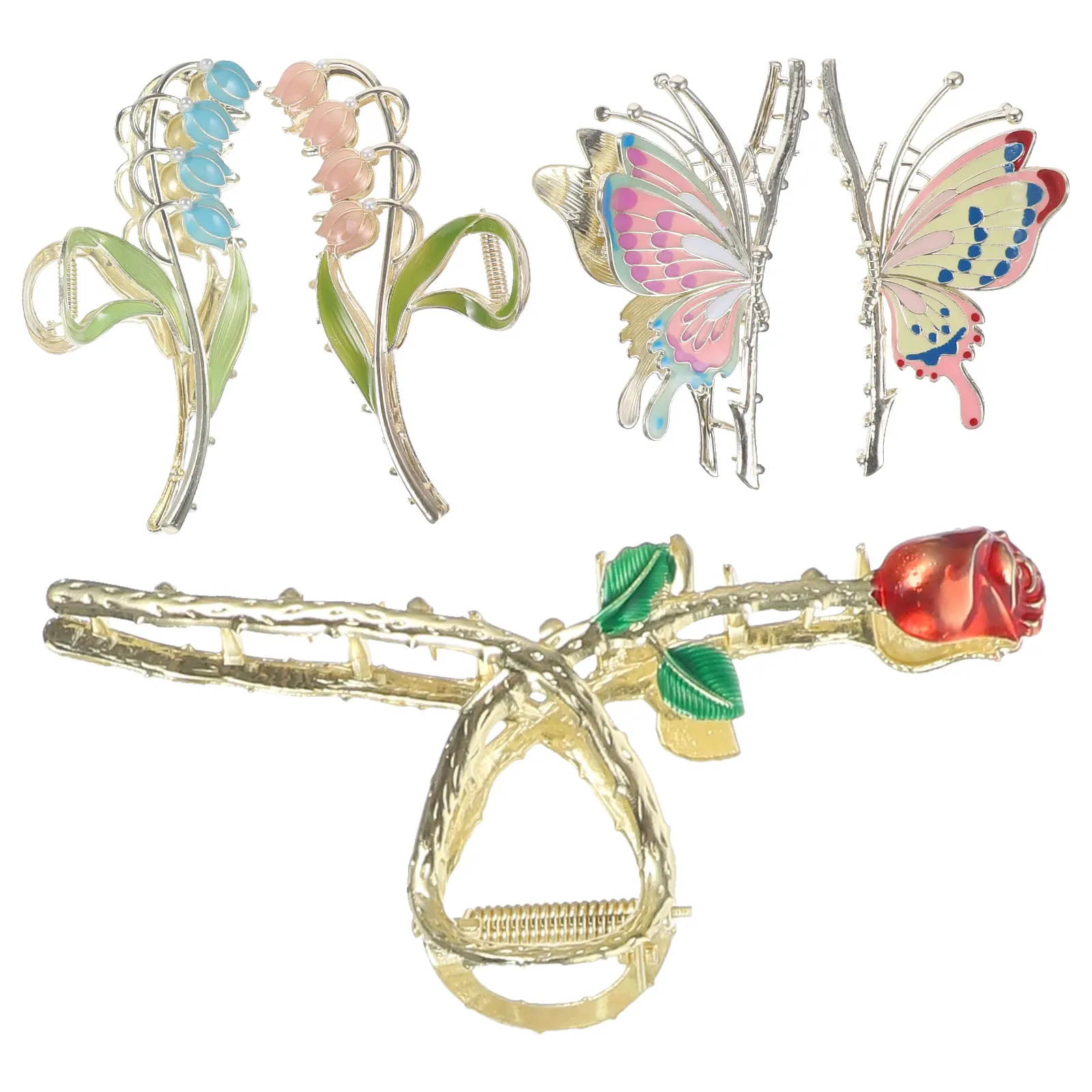 

5 Pcs Hairpin Cute Barrettes Clips for Accessories Jaw Alloy Claw Girls Bride
