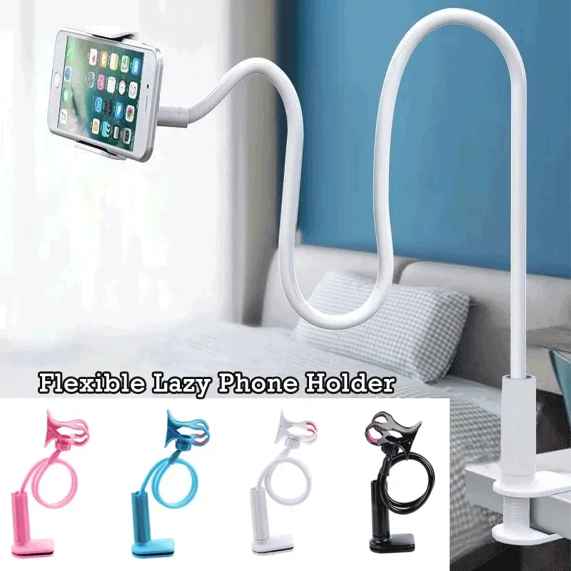 70cm 360° Spiral Rotate Clip Mobile Phone Holder Stand Portable Lazy Bed Desktop Bracket phone Desk Bed Mount Stand Base Support