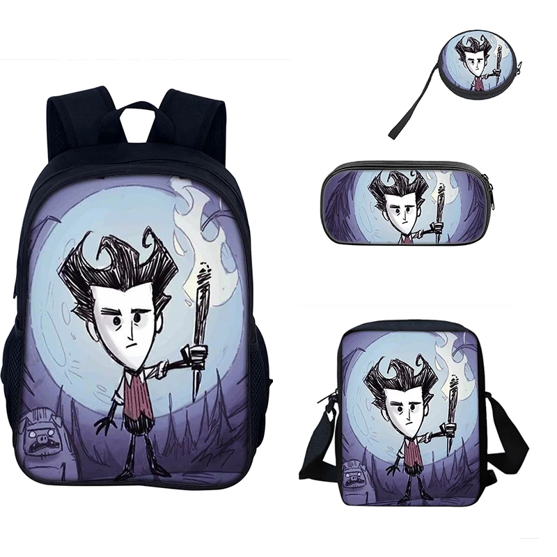 

Game Don't Starve 3Pcs set Backpack with Shoulder Bags Pencil Bag Student Bookbag Cartoon School Bags for Boys Girls Best Gift
