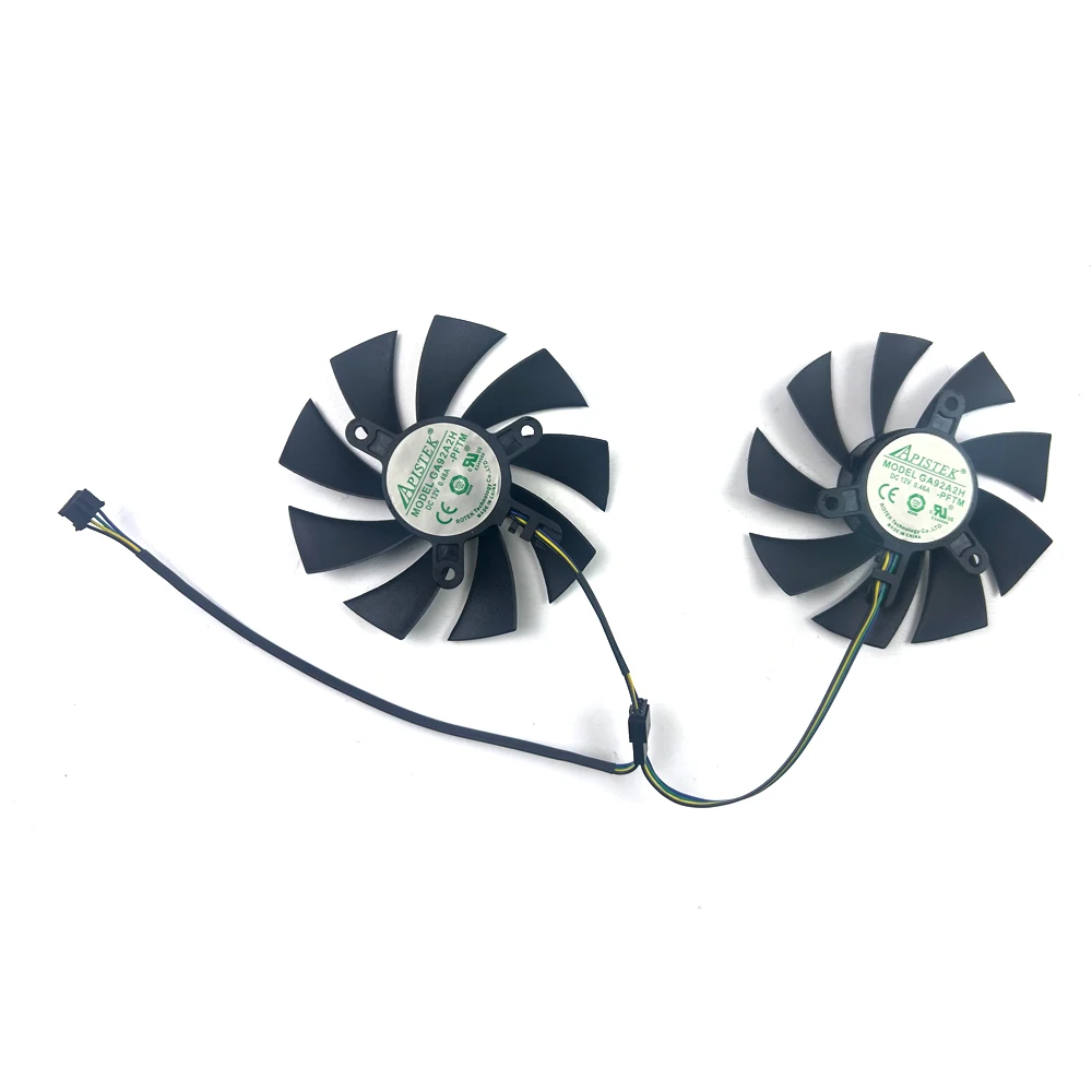 2PCS NEW Cooling Fan 87mm 4pin GA92S2H 0.35A For ZOTAC GAMING GeForce GTX 1660 SUPER AMP ZT-T16620D-10M video card fans
