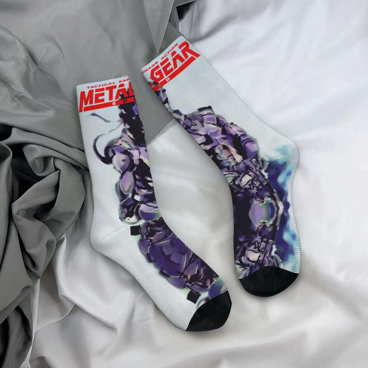 MGS1-Calcetines de juego de serpiente para hombre y mujer, medias con estampado bonito, adecuado para todas las estaciones, regalos de vestir