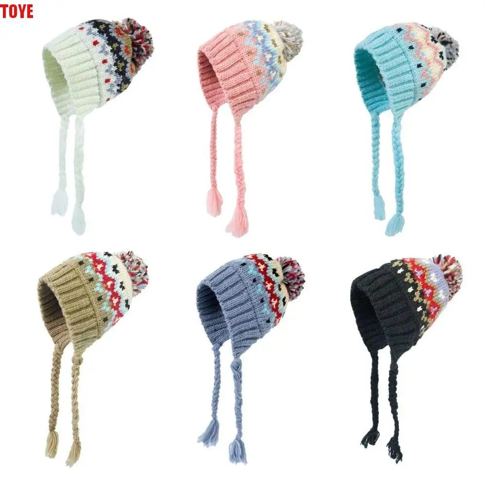 

Cute Autumn Winter Children Knitted Hat Windproof Warm Boys Girls Beanie Cap All-match Thick Ear Protection Hats Gifts