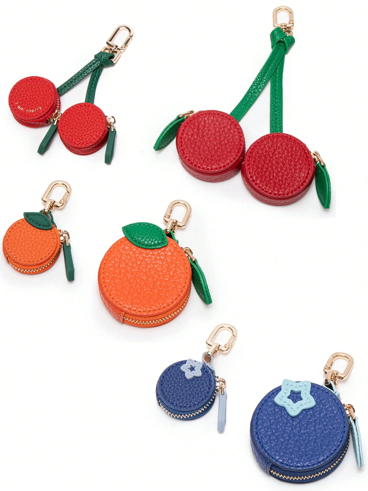 Cherry Pattern Coin Purse Keychain Fruit Charm Exquisite Small Accessories Money Pouch Fit For Airtag & Coin, Gift For Girl Wome
