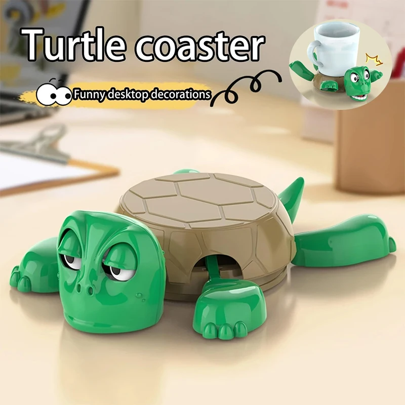3D Printed Coaster Creative Funny Cute Cup Pad Panicked Turtle Coaster for Home/Office Gift