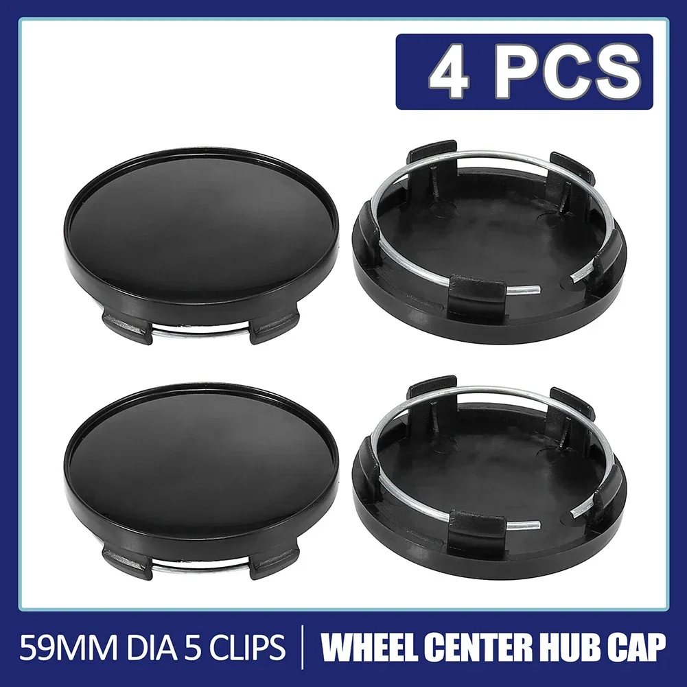 Cover Car Wheel Center Cap Tyre Center Hub Cap Wheel Parts Replacement 59mm ABS Plastic Accessories Clips Fittings