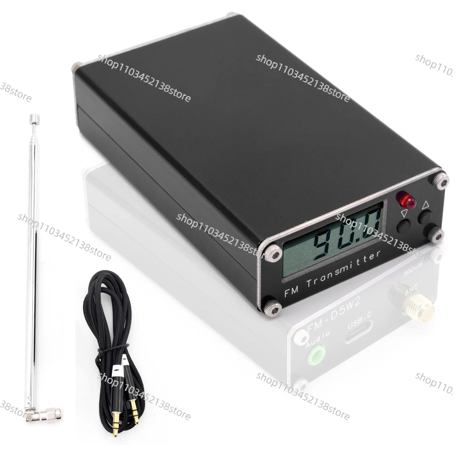 

FM-передатчик 2 км, цифровой дисплей, 0,5 Вт, 500 мВт, стерео, 76-108 м, прослушивание английского языка FM-D5W2