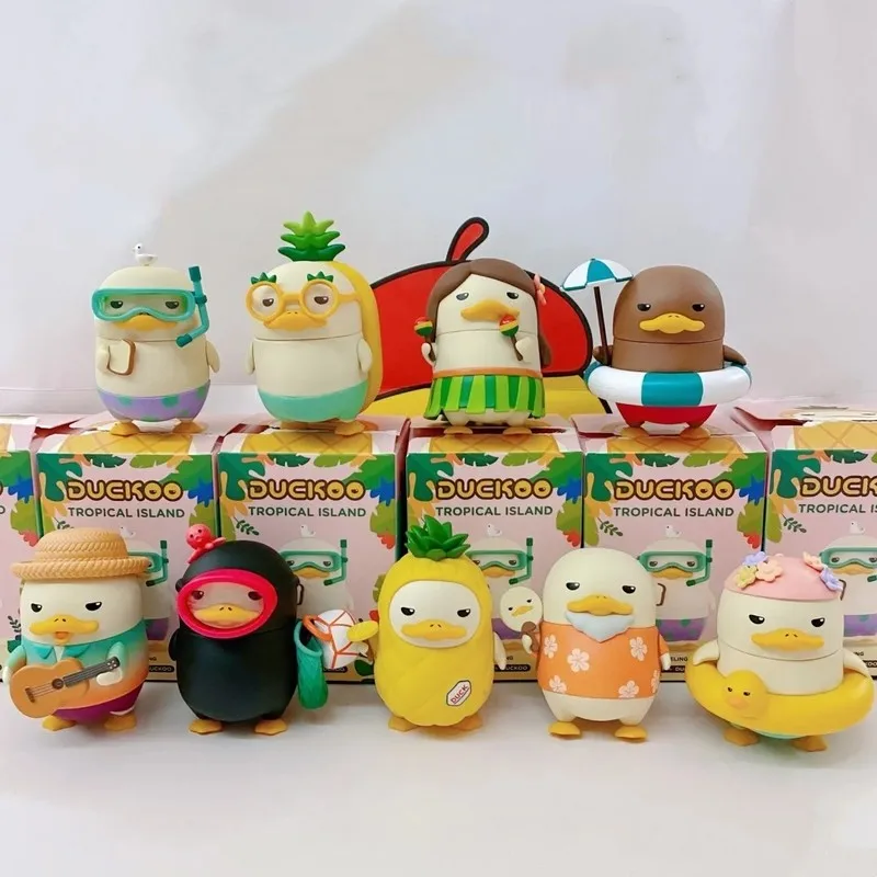 Duckoo Anime Figure Tropical Island Series Model Dolls Figurine Kawaii Action Figures Collectible Desktop Decor Children Birthda