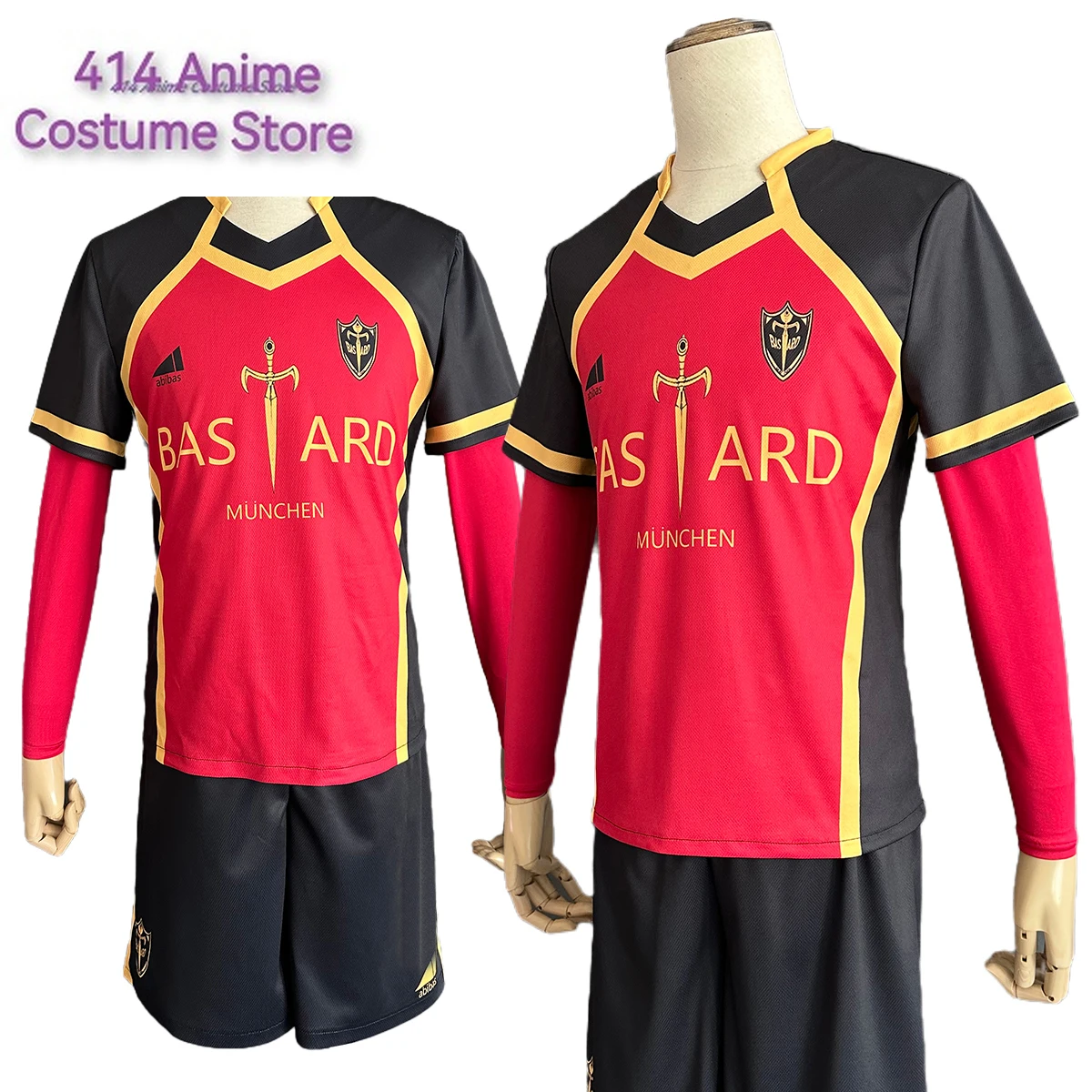 Blue Lock Anime Cosplay Costume Bastard Munchen Blank DIY Version Red Blue Football Soccer Team Training Uniform Gift