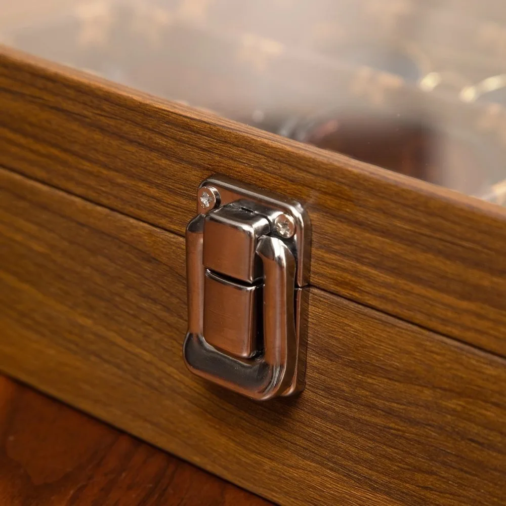 Velvet Wooden Jewelry Tray Dust-proof Necklaces Bracelets Jewelry Display Box Earrings Rings Large Capacity Jewelry Storage Box