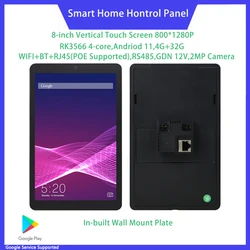 8/10.1 Inch POE Tablet Smart Home Control Panel Andriod 11 OS Touch Screen in wall tablet Camera RS485 Suitable for 86 wall BOX