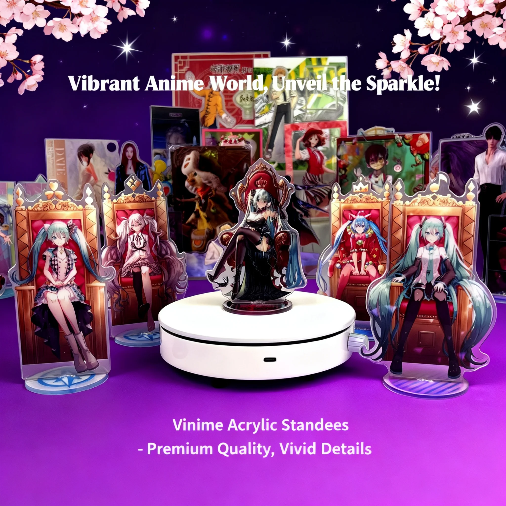 

Акриловая фигурка Vocaloid Miku Hatsune Miku с бесшовной внутренней печатью, серия V4X Future Throne, мерч V Family, аниме