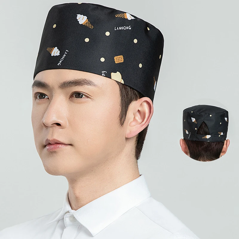 Japanese Restaurant Hotel Bakery Hat Dustproof Chef Hat Hotel Reusable Kitchen Catering Cooking Cap Breathable Mesh Flat Hat
