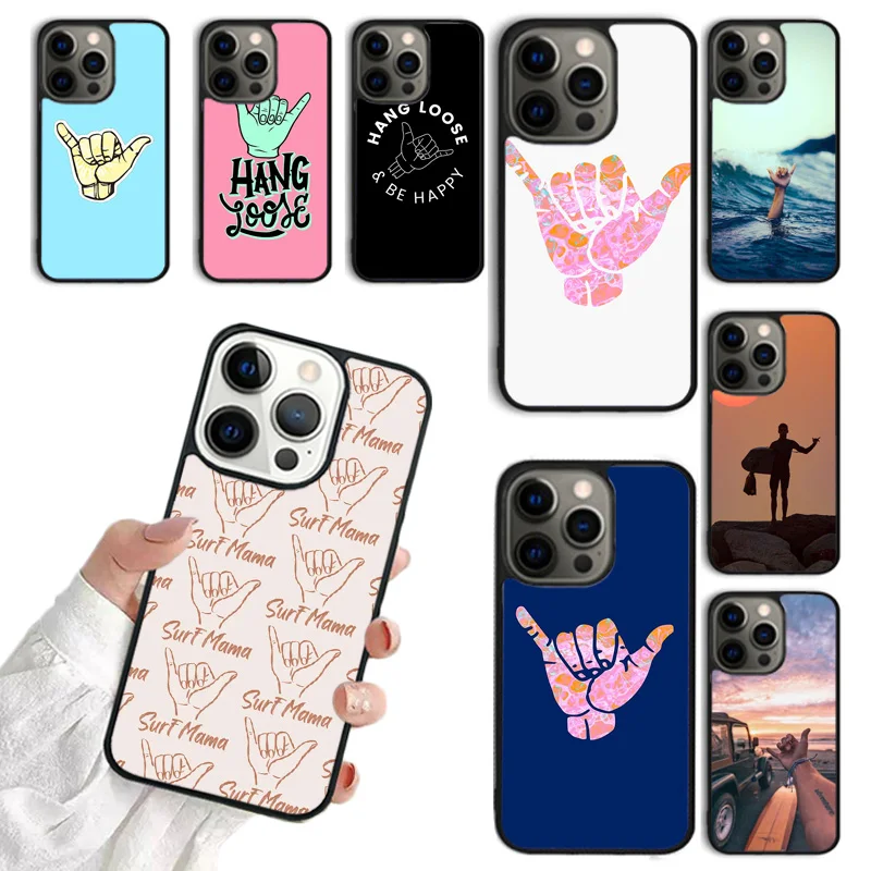 Surfer Surf Hang Loose Mobile Phone Cases Cover For iPhone 16 15 14 12 13 mini 11 Pro MAX apple 6 7 8 Plus SE2020 Coque