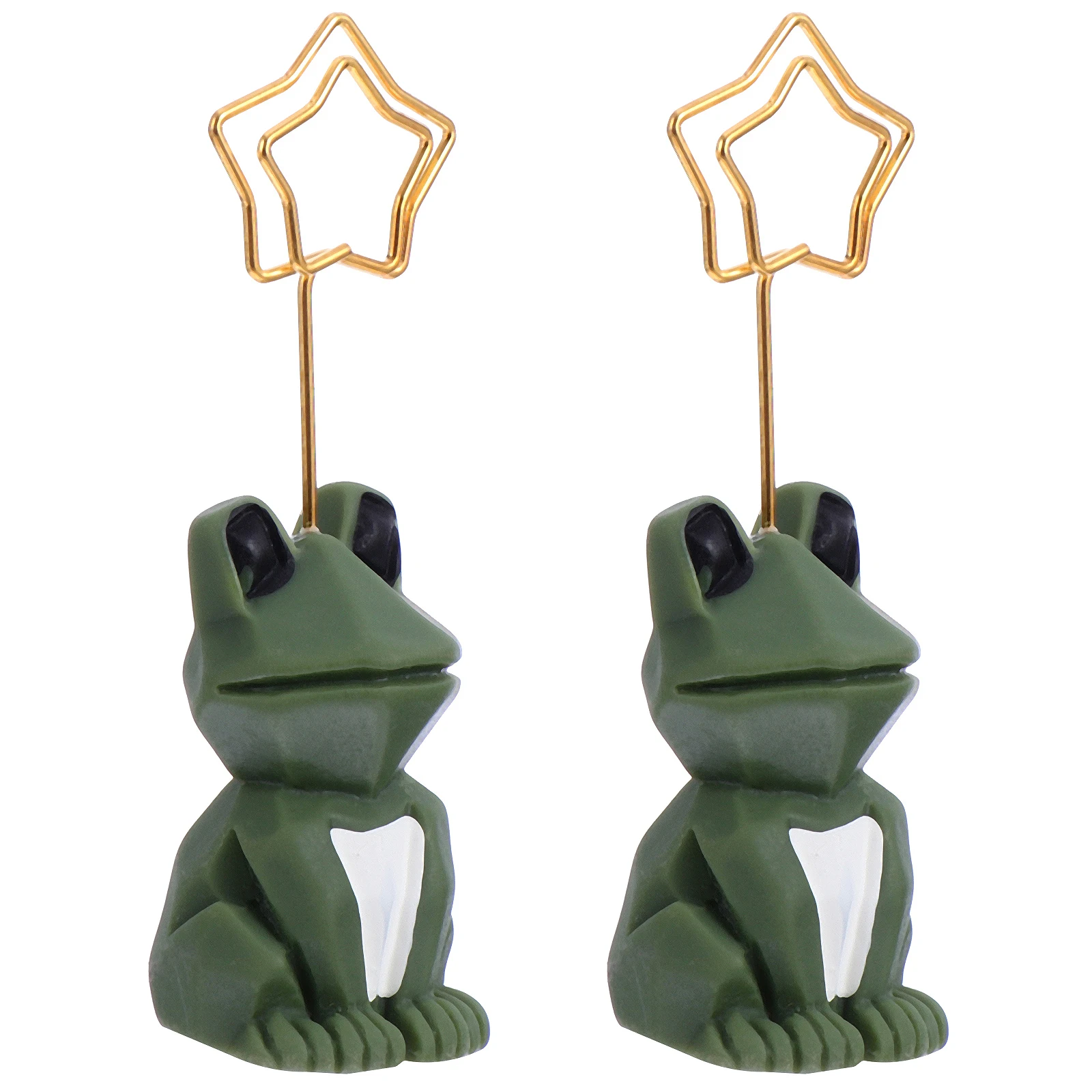 

2 Pcs Message Clip Card Holder Cartoon Paper Memo Clips Stand Holders Desktop Decorations Office