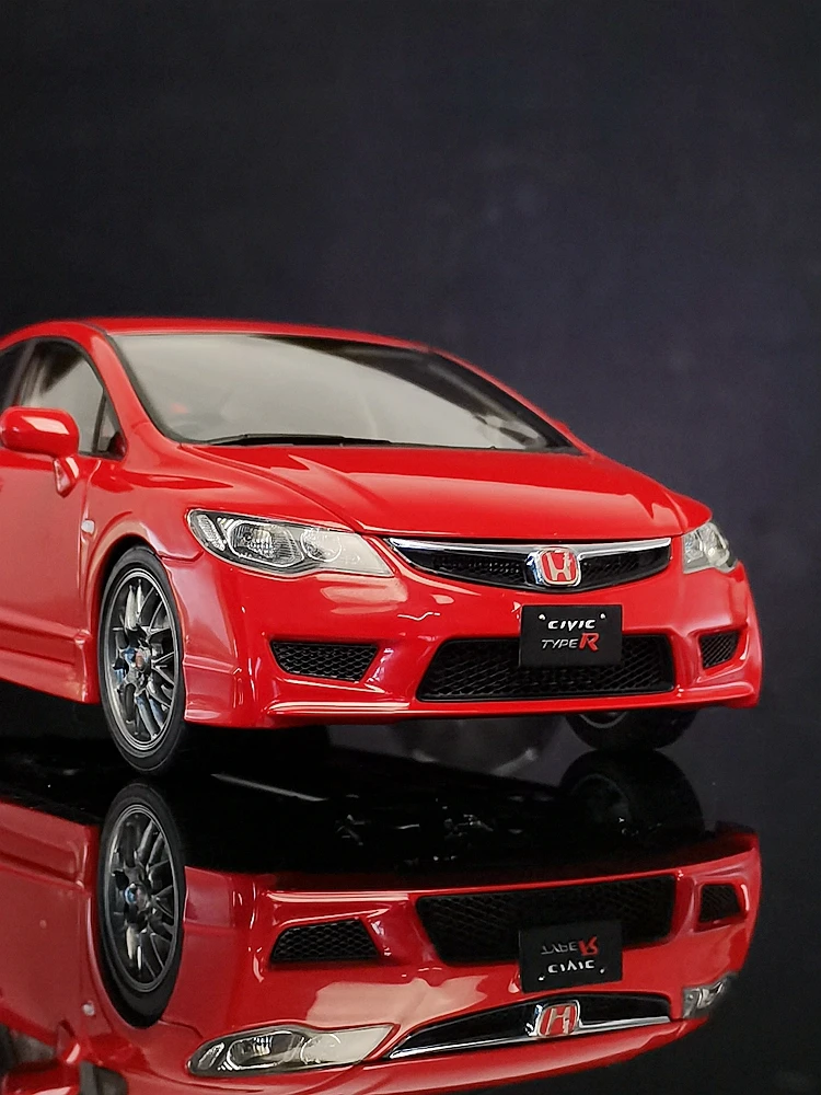 WELL 1:18 Honda Civic FD2 type R red alloy car model collection gift miniature model