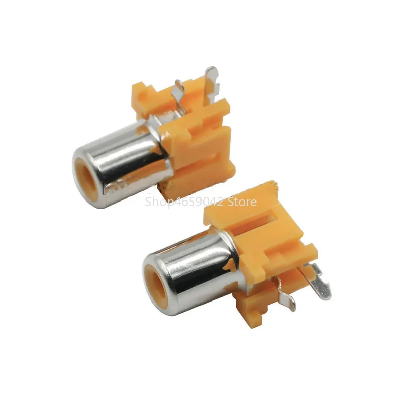 5Pcs/lot RCA Socket 2-pin AV Same Core Socket PCB Welded Audio and Video Lotus Base Av-8.4-5 Red/White/Yellow