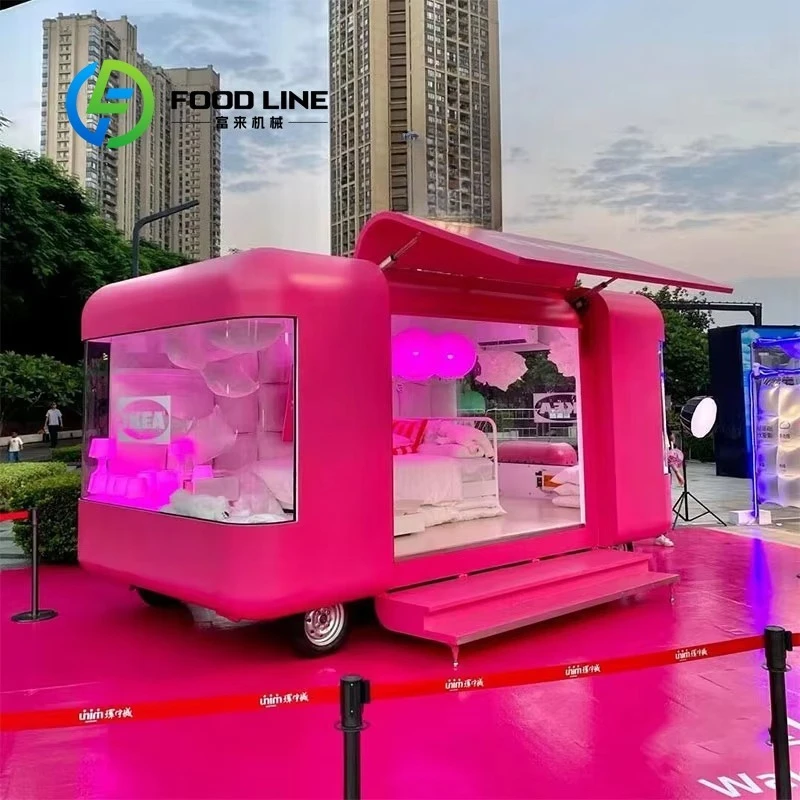 Custom Vintage Retro Electric Vending Van Multifunctional  Aluminum Fast Food Trailer for Travel Camping Street Snack Catering