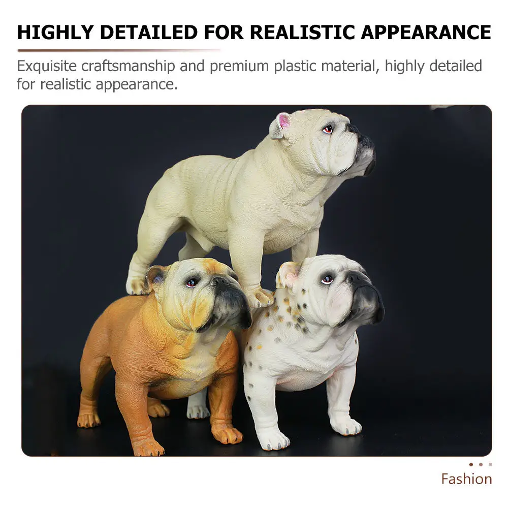 Plastic Bulldog Statue Compact Lightweight Dog Decor for 's Room Play Area Study Space Cake Topper Educational Cognitive