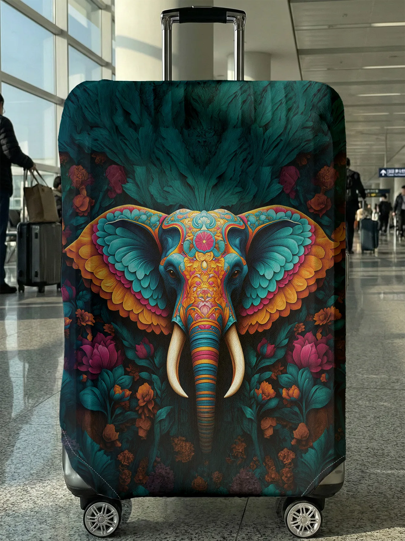 

Защитный чехол для багажа Elephant Flower, подходит для чемоданов размером 18-32 дюйма, чехлов для ручек чемоданов, дорожных аксессуаров.