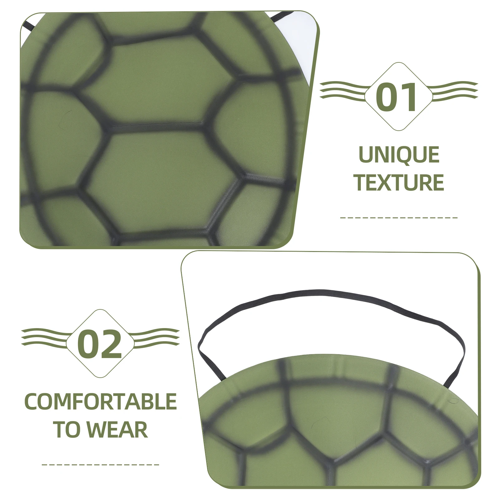 

3pcs Turtle Shell Props EVA Lightweight Comfortable Halloween Cosplay Party Costume Design Dress Up Role Playing Photos