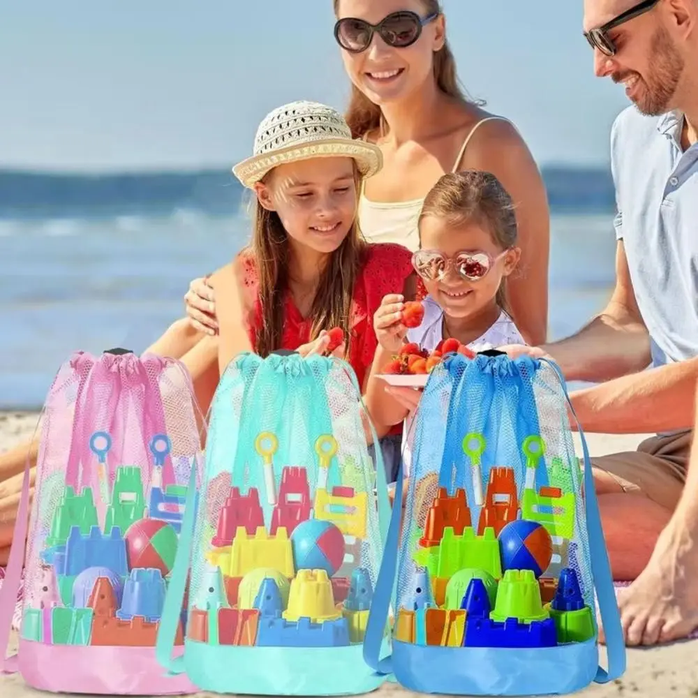 حقيبة ظهر للشاطئ مقاومة للرمال، إغلاق برباط، حقائب تخزين كبيرة جدًا للشاطئ، أشرطة قابلة للتعديل، حقيبة تجميع للسفر