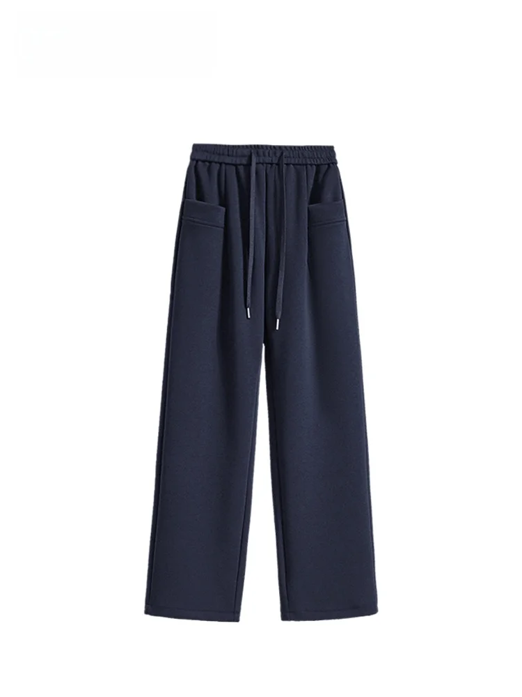 

High Waist Wide Leg Pants Women's plus Size Faionable Meat Concealing Slimming Early Autumn New Sle Casual Cotton Trousers