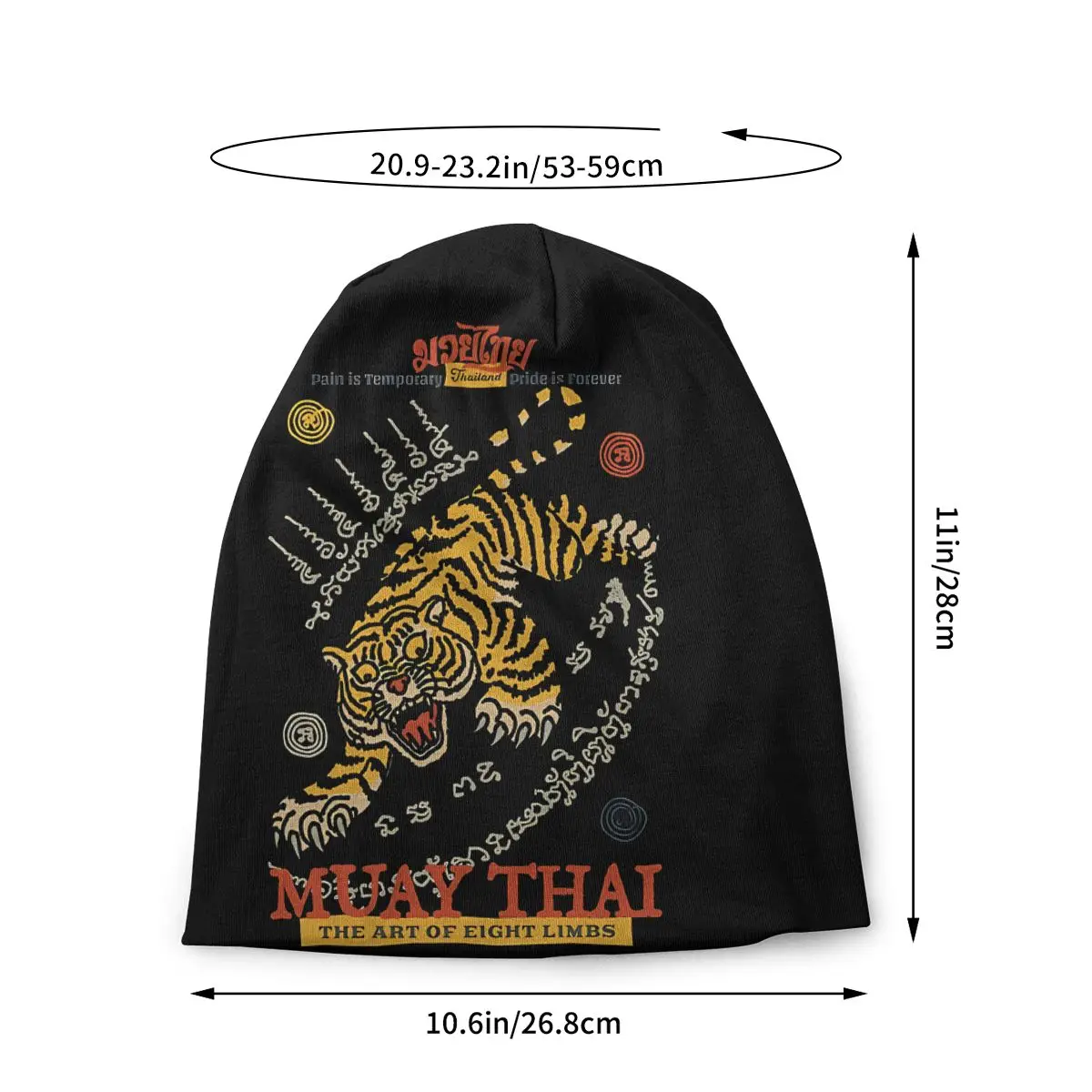 Skullies Beanies Caps Muay Thai Tiger The Art Of Eight Limbs Thin Hat Autumn Spring Bonnet Hats Men Women's Hip Hop Ski Cap