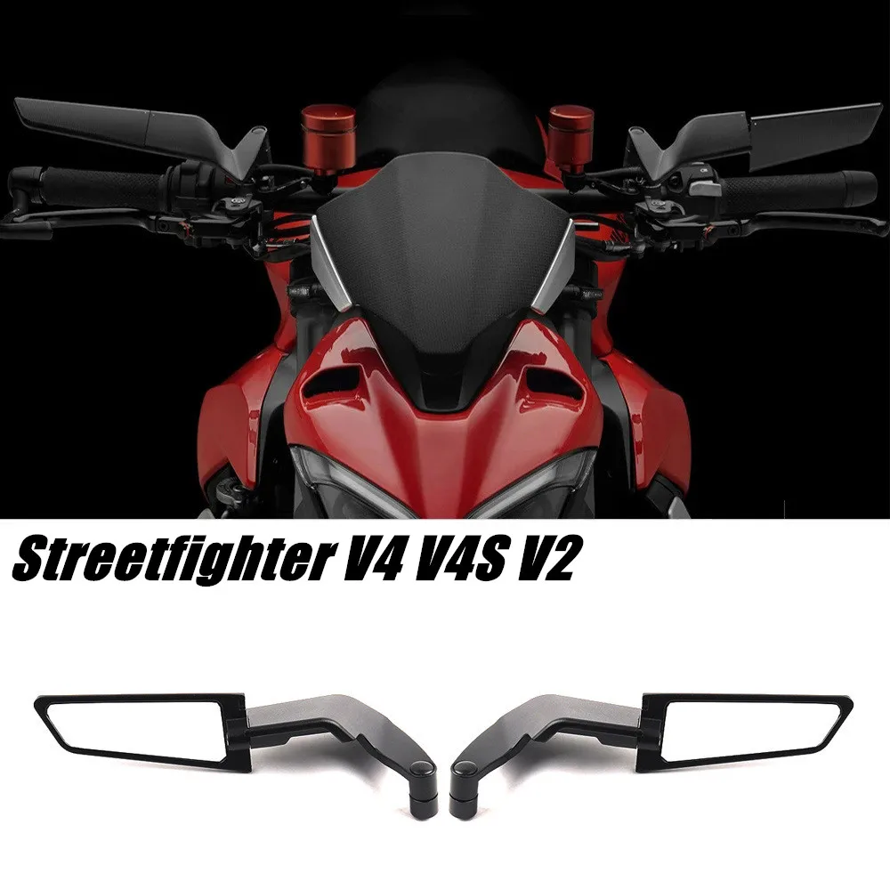 

FOR DUCATI Streetfighter V4 S Motorcycle Rearview Mirror Wing Aerodynamic Rotatable Aluminum Alloy Side Mirrors Wider View Angle