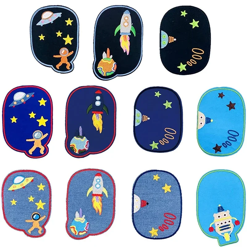 11-23pcs Iron On Denim Patches Sewing Knee Repair Patches Jeans Patch Iron on for Clothing Embroidered Badge DIY Sewing Repair