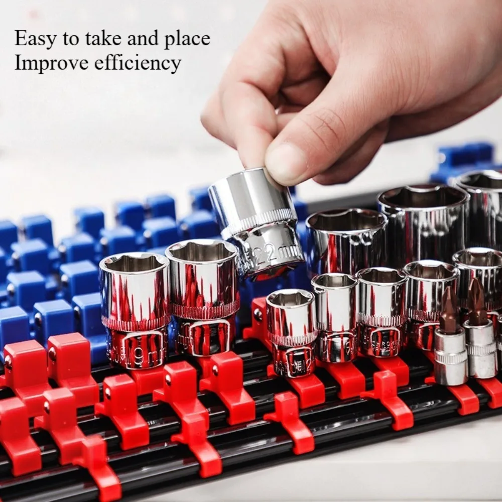 ABS 360° Swivel Socket Organizer Premium Quality Socket Clip Rail Holder Socket Organizer Tools Heavy Duty Socket Rack